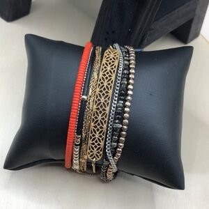 Bundle lot 5 trendy adjustable bracelets Stella and Dot Jcrew Banana Republic
